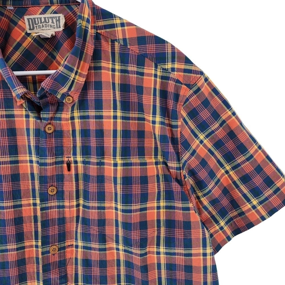 Duluth Trading Men's Plaid Casual Button Up Shirt - XL - Picture 2 of 5